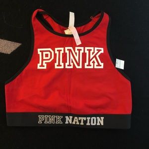 Pink sports bra
